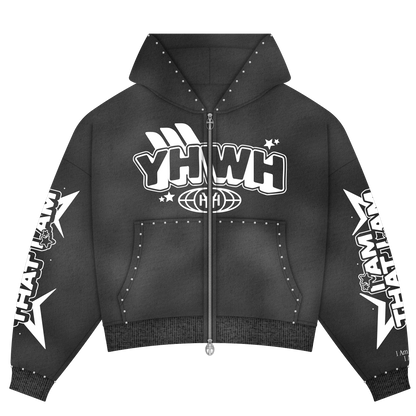 Zip Up Hoodie black detail view
